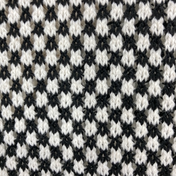Zara Black and White Houndstooth Oversized Knit Vest S - Picture 4 of 5